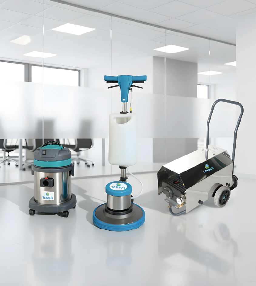 Máquina de limpieza en una oficina