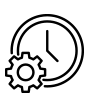 Ícono de un reloj y un engranaje